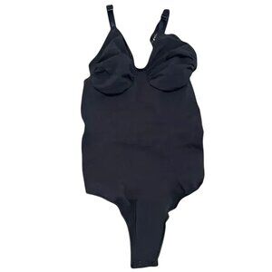 Skims S/M sculpting thong bodysuit compression onyx black NWOT MSRP $70